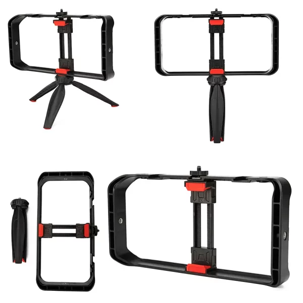 Stabilisateur de cage de réalisation de films de vlogging de téléphone portable MT33 avec trépied noir