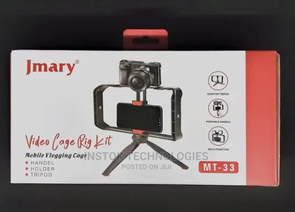 Stabilisateur de cage de réalisation de films de vlogging de téléphone portable MT33 avec trépied noir