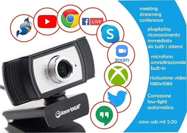 Glamour GLA Webcam 2.0MPX BLK A229