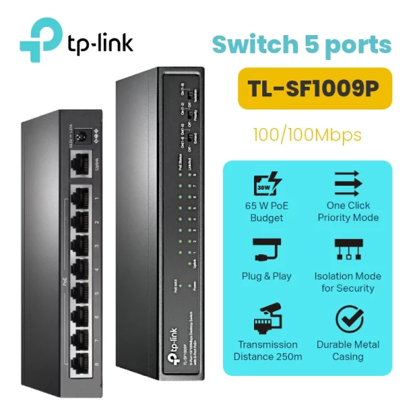 TP-Link TL-SF1009P 9 ports 10/100 Mbps