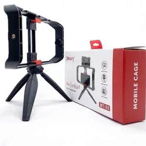 Stabilisateur de cage de réalisation de films de vlogging de téléphone portable MT33 avec trépied noir