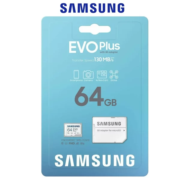 Samsung Carte Memoire 64G Evo plus U3 4K 130mb