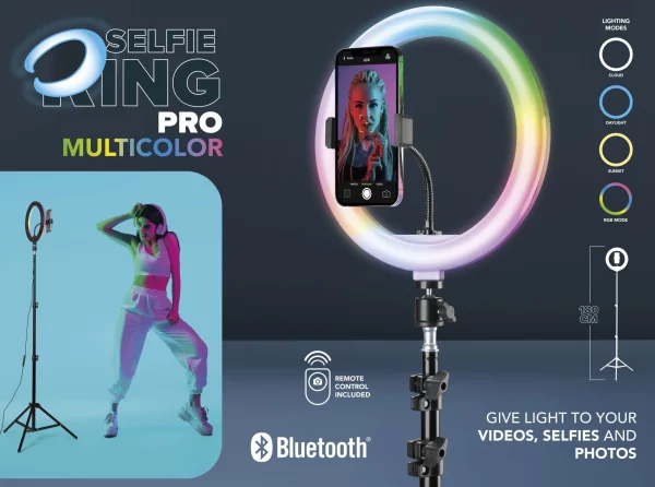 Selfie Ring Pro Multicolor – Universale